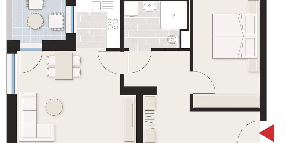 Etagenwohnung Stuttgart Feuerbach - 2 Zimmer, 62 m&sup2;, 897&euro; | Angebot:25781168