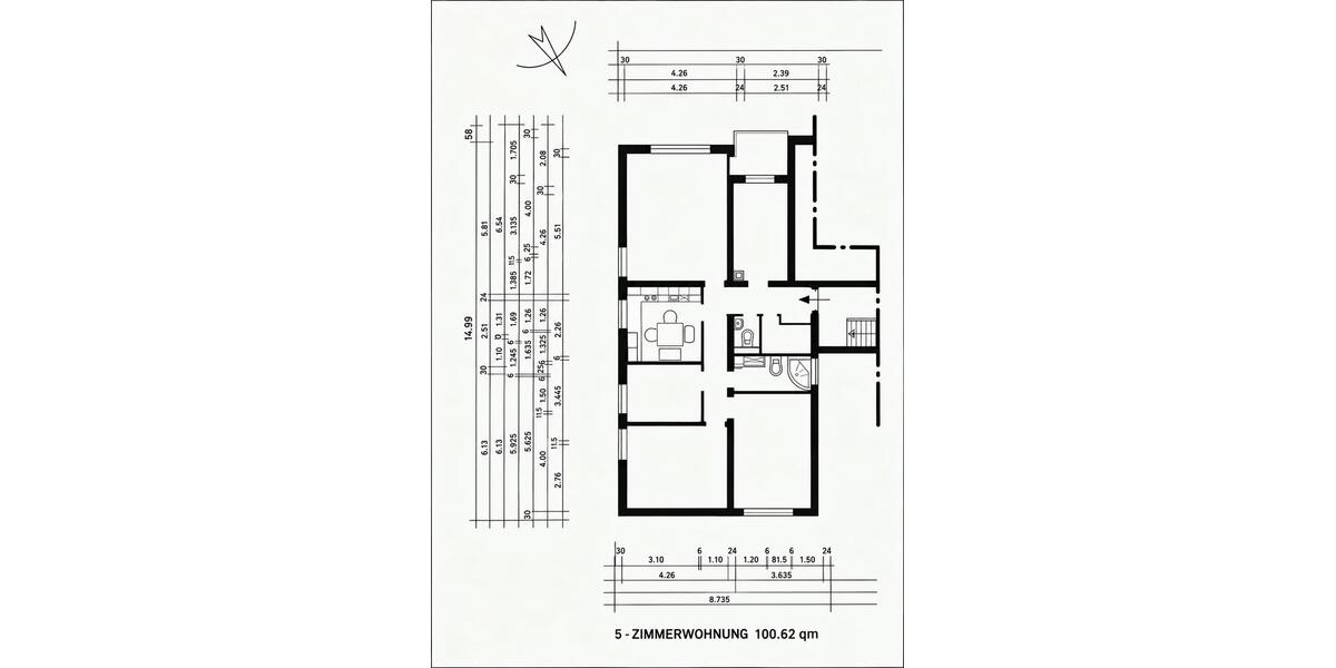Etagenwohnung Esslingen am Neckar Brühl - 4 Zimmer, 101 m&sup2;, 1.650&euro; | Angebot:27550300