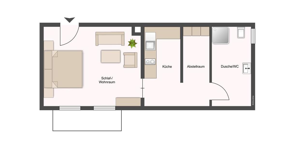 Etagenwohnung Stuttgart Vaihingen - 1 Zimmer, 43 m&sup2;, 995&euro; | Angebot:24876475