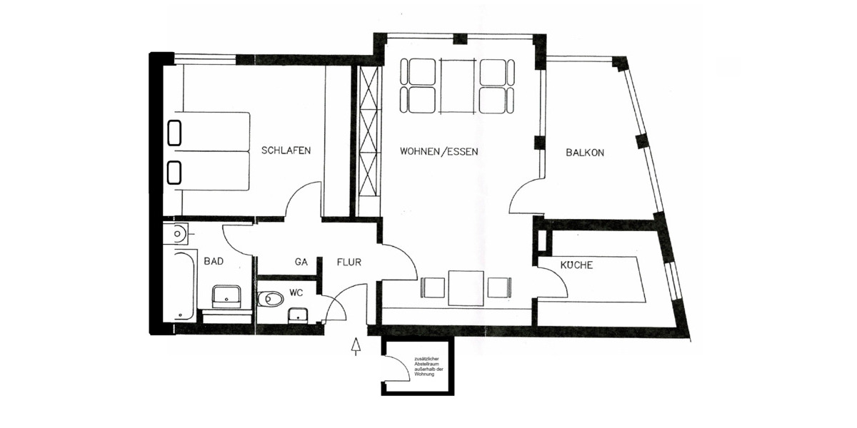 Etagenwohnung Heilbronn - 2 Zimmer, 60 m&sup2;, 235.000&euro; | Angebot:25730279