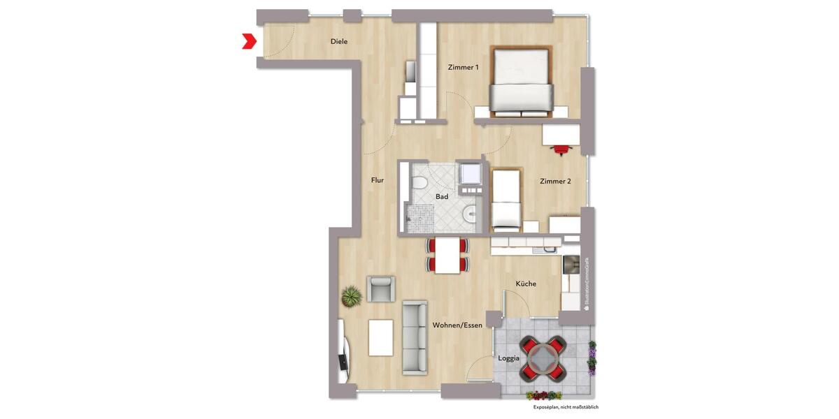 Erdgeschoßwohnung Leonberg - 3 Zimmer, 82 m&sup2;, 1.526&euro; | Angebot:23644756