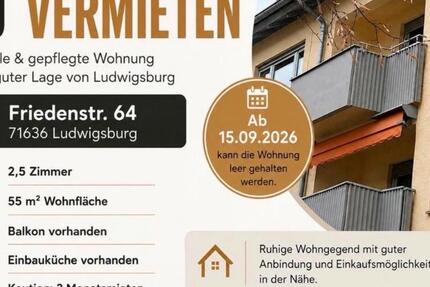 Wohnung Ludwigsburg Pflugfelden - 3 Zimmer, 55 m&sup2;, 1.100&euro; | Angebot:27587671