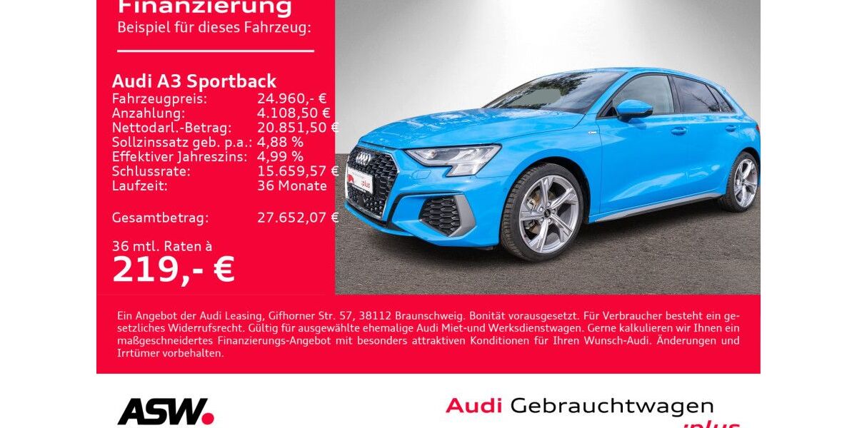Audi A3 19.990 km 24.960 &euro; Heilbronn 74074