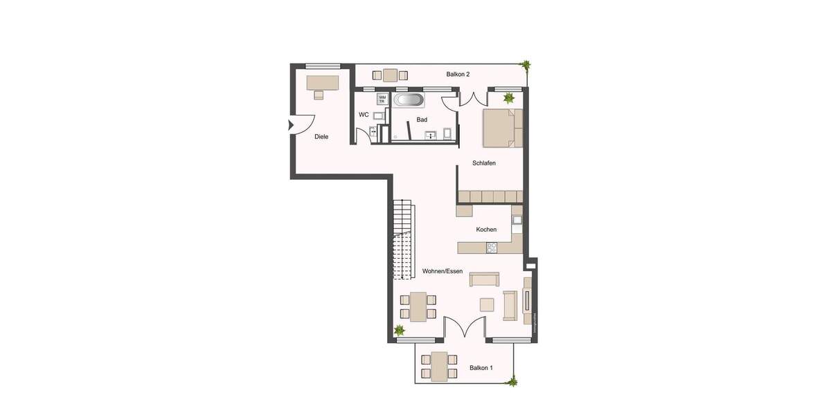 Etagenwohnung Stuttgart West - 2 Zimmer, 120 m&sup2;, 899.000&euro; | Angebot:25746201