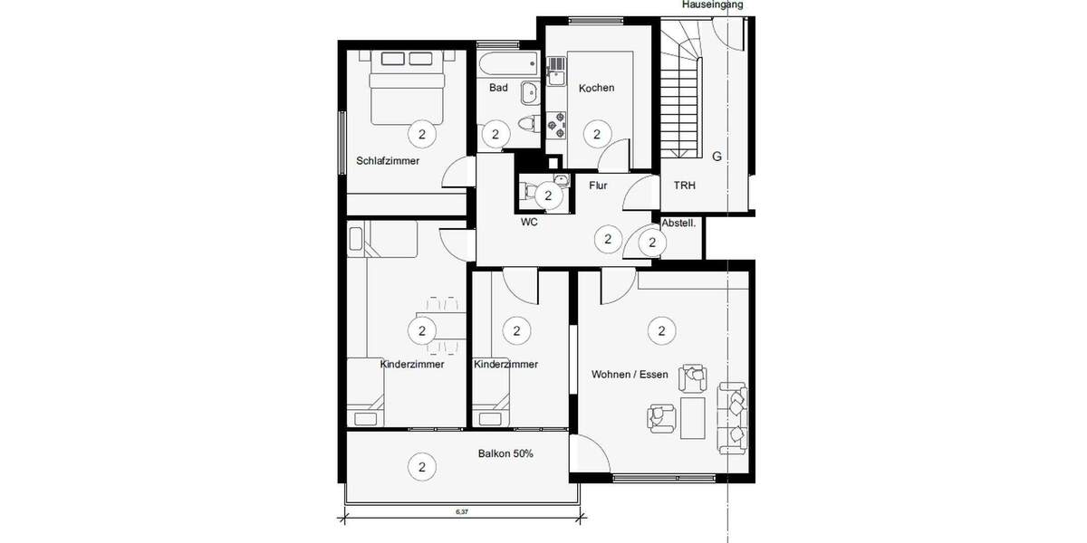 Etagenwohnung Esslingen Zell - 4 Zimmer, 101 m&sup2;, 298.000&euro; | Angebot:25737412