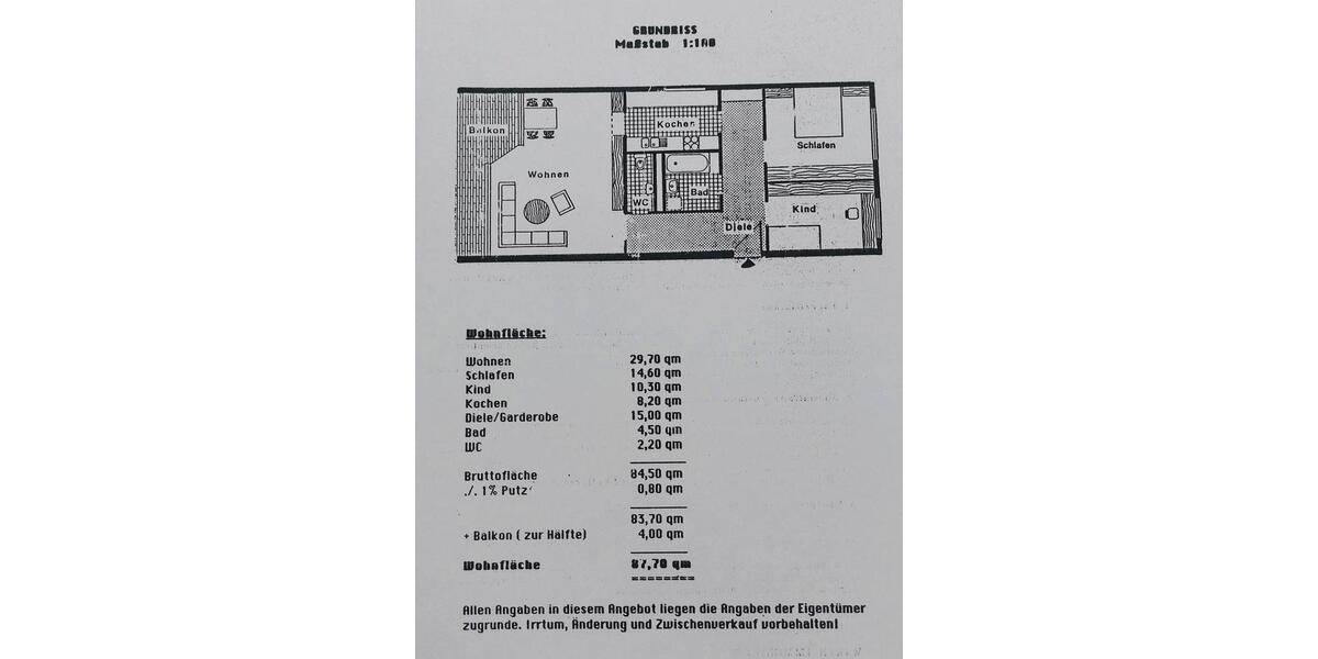 Etagenwohnung Stuttgart Fasanenhof-Ost - 3 Zimmer, 88 m&sup2;, 390.000&euro; | Angebot:26984833