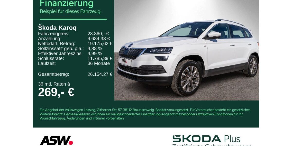 Skoda Karoq 94.100 km 23.860 &euro; Weinsberg 74189