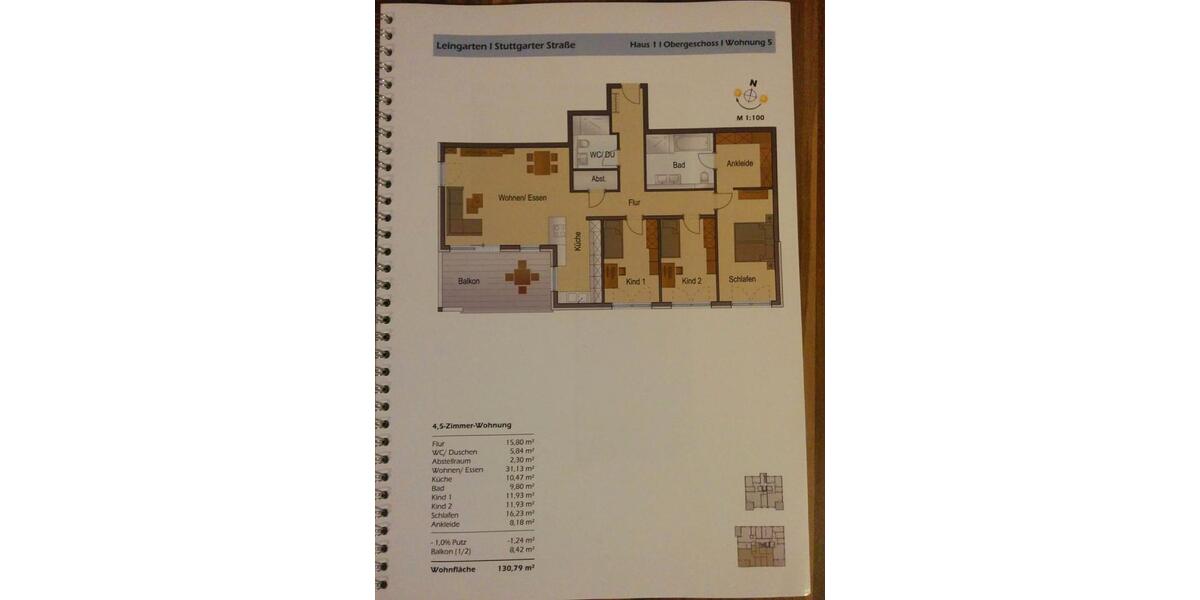 Etagenwohnung Leingarten - 4 Zimmer, 130 m&sup2;, 575.000&euro; | Angebot:27417822
