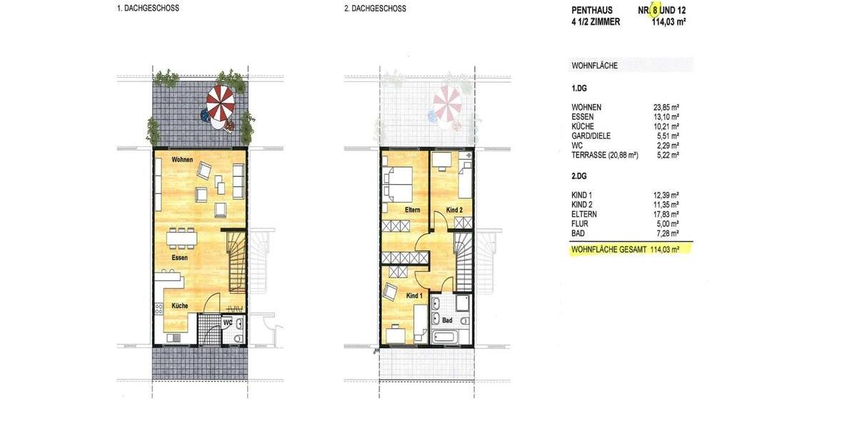 Reihenhaus Asperg - 4.5 Zimmer, 114 m&sup2;, 519.000&euro; | Angebot:27153102