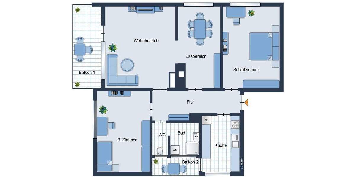 Etagenwohnung Stuttgart West - 4 Zimmer, 83 m&sup2;, 355.000&euro; | Angebot:25726410