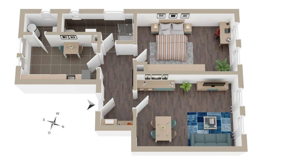 Hochparterre Stuttgart Stuttgart-West - 2 Zimmer, 66 m&sup2;, 1.320&euro; | Angebot:25285060