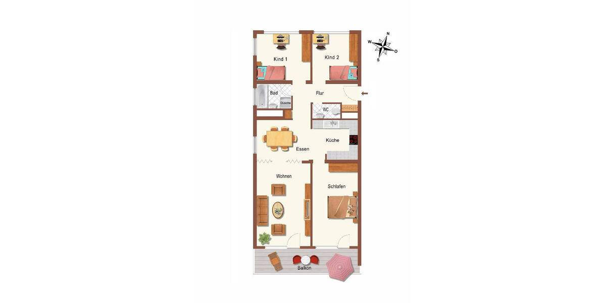 Etagenwohnung Filderstadt Bonlanden - 4 Zimmer, 102 m&sup2;, 360.000&euro; | Angebot:25744300