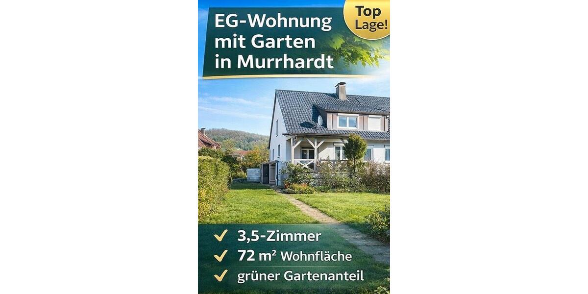 Erdgeschoßwohnung Murrhardt - 3.5 Zimmer, 72 m&sup2;, 305.000&euro; | Angebot:25379479