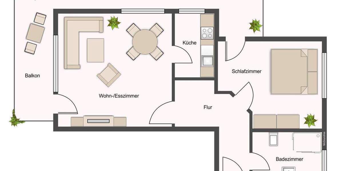 Etagenwohnung Leinfelden-Echterdingen Echterdingen - 2 Zimmer, 68 m&sup2;, 278.000&euro; | Angebot:25777911