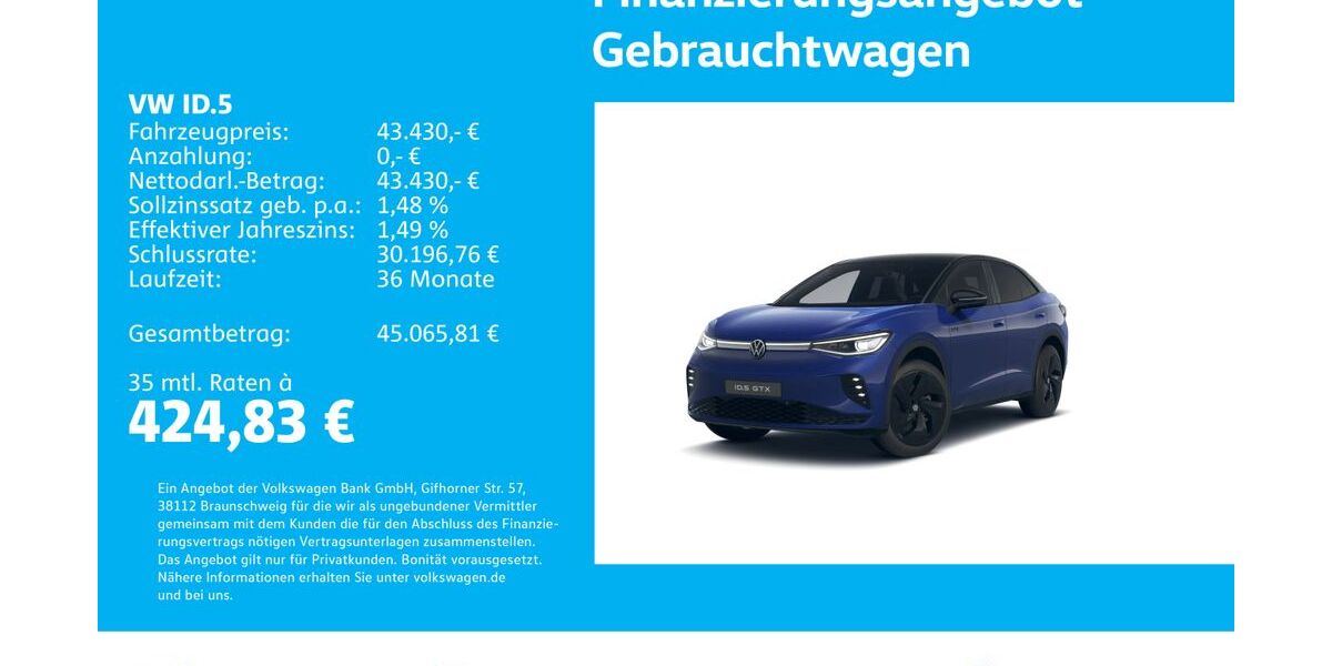 VW ID.5 20.816 km 42.930 &euro; Stuttgart-Wangen 70188