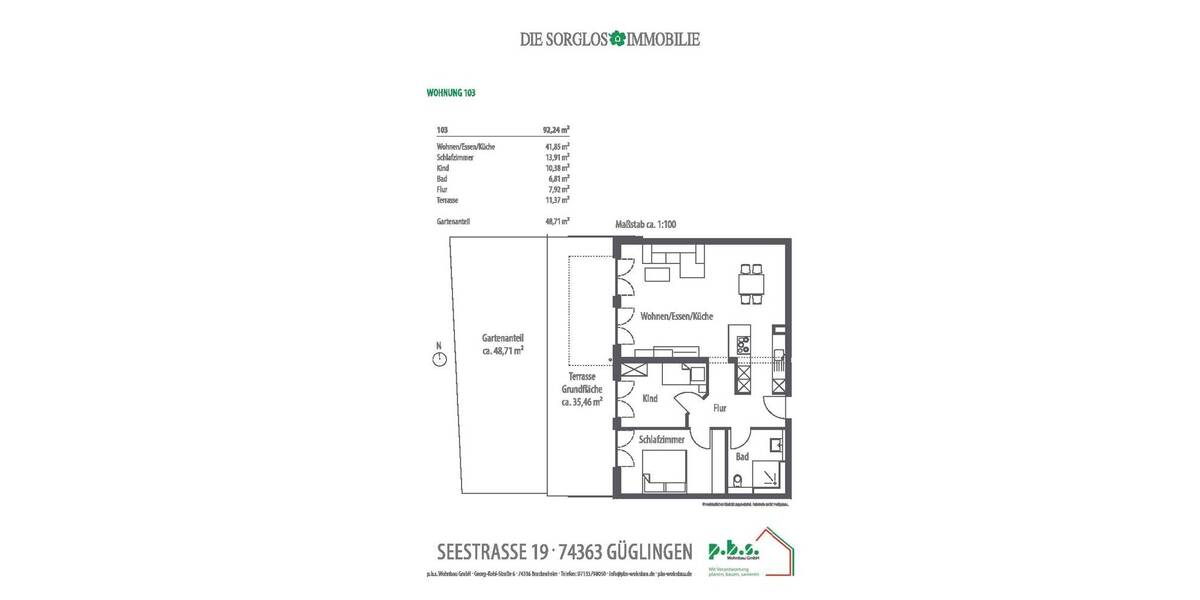 Etagenwohnung Güglingen - 3 Zimmer, 92 m&sup2;, 1.270&euro; | Angebot:26400786