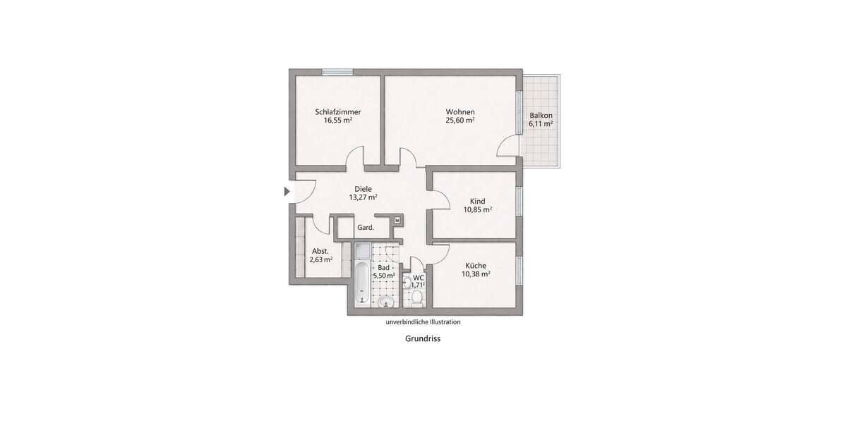 Etagenwohnung Backnang - 3 Zimmer, 93 m&sup2;, 1.300&euro; | Angebot:26422826