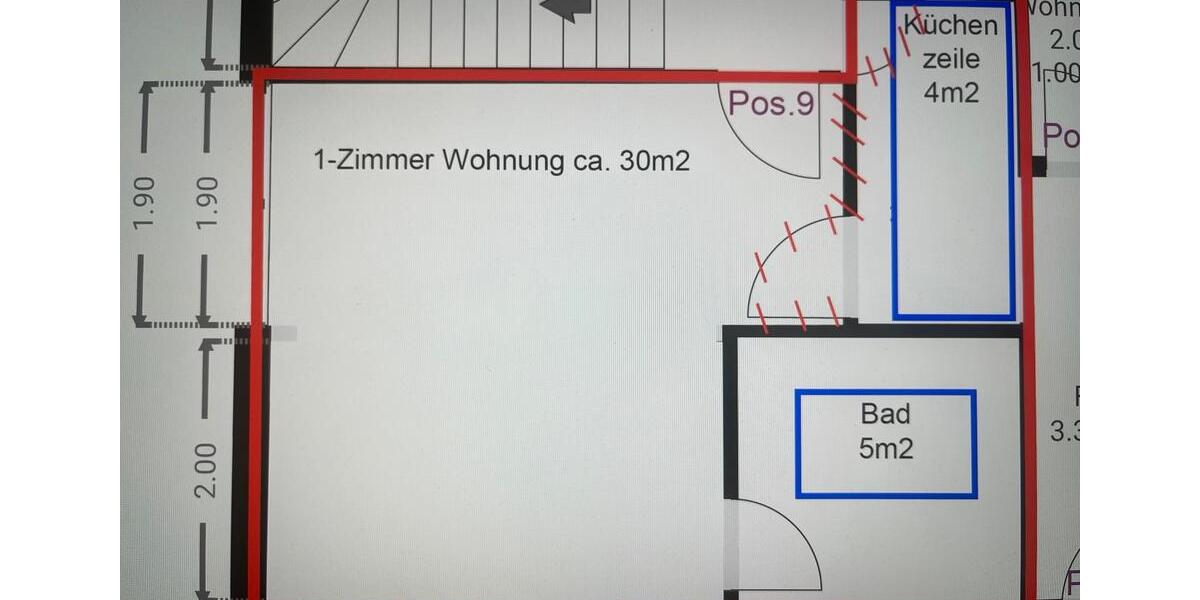 Erdgeschoßwohnung Schorndorf - 1 Zimmer, 30 m&sup2;, 590&euro; | Angebot:27549927