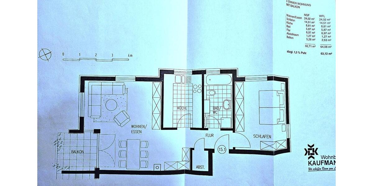 Etagenwohnung Leonberg - 2 Zimmer, 63 m&sup2;, 219.000&euro; | Angebot:27081109