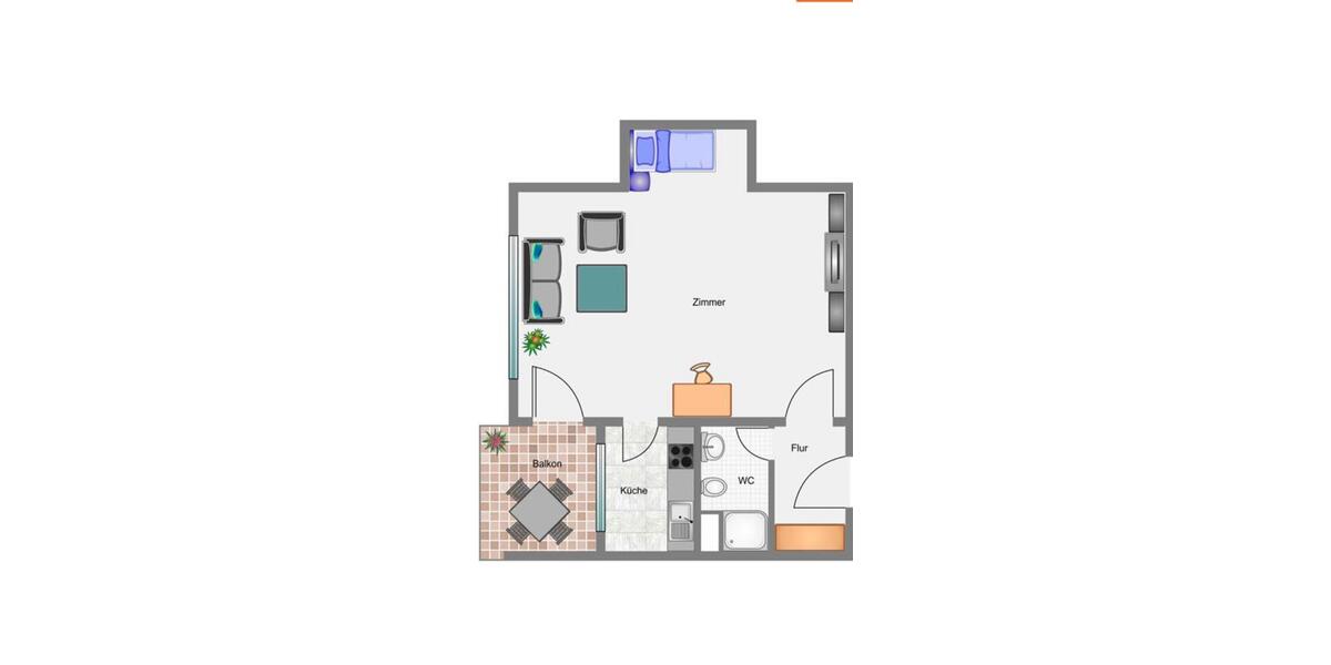 Etagenwohnung Steinheim an der Murr - 1 Zimmer, 37 m&sup2;, 480&euro; | Angebot:26423381
