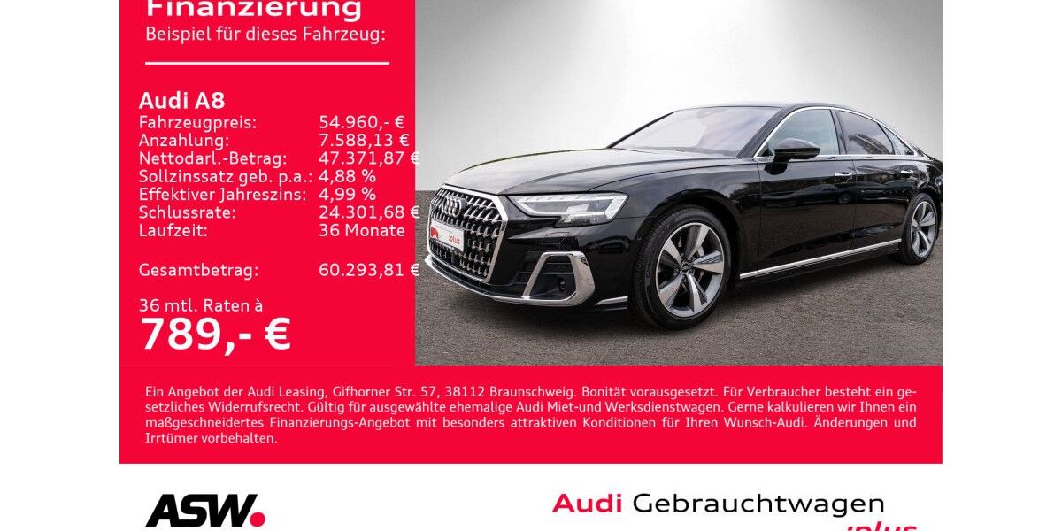 Audi A8 77.990 km 54.960 &euro; Heilbronn 74074