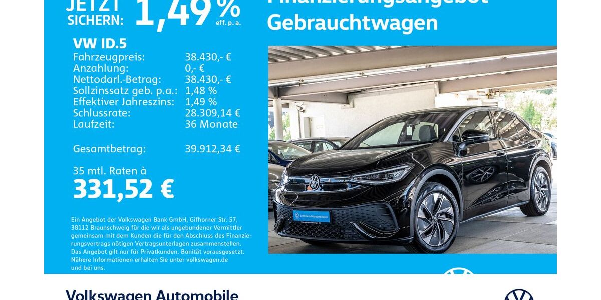 VW ID.5 11.324 km 38.430 &euro; Stuttgart-Wangen 70188