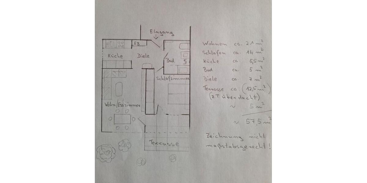 Erdgeschoßwohnung Schwieberdingen - 2 Zimmer, 58 m&sup2;, 234.000&euro; | Angebot:27505002