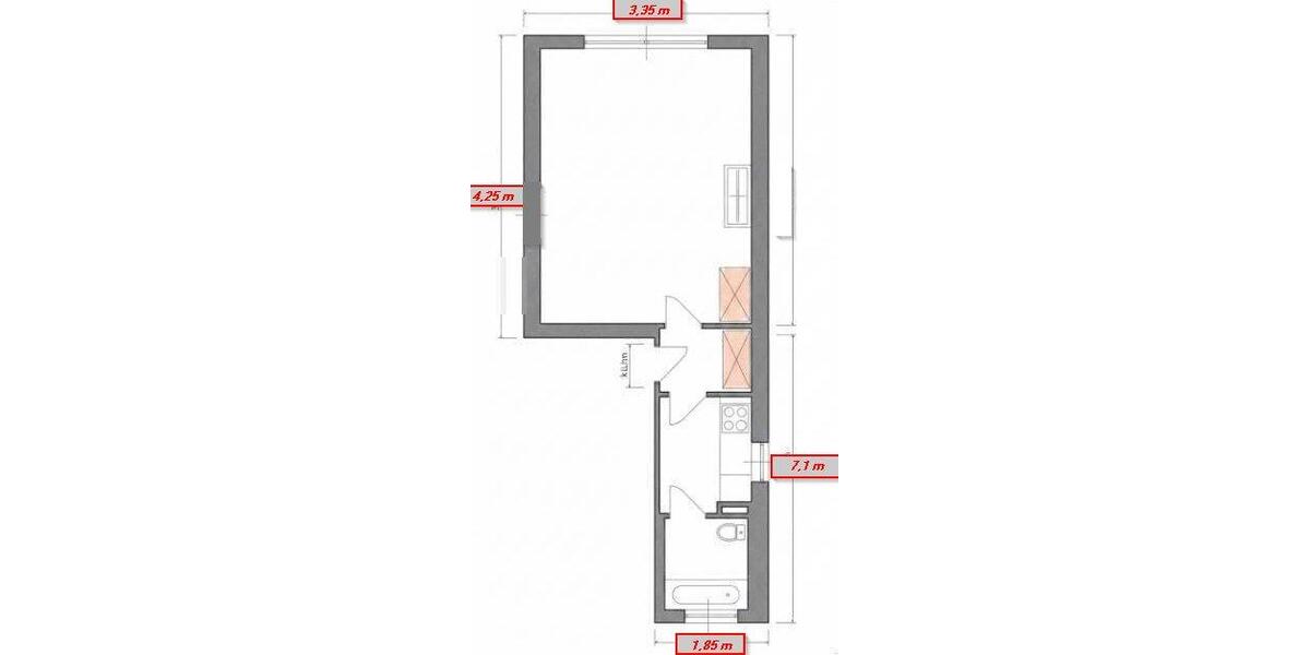 Etagenwohnung Waiblingen Bittenfeld - 1 Zimmer, 27 m&sup2;, 140.000&euro; | Angebot:27230827