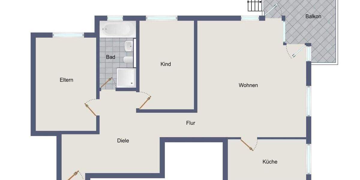 Etagenwohnung Neuhausen - 3 Zimmer, 79 m&sup2;, 360.000&euro; | Angebot:25663316