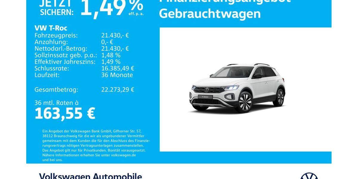 VW T-Roc 23.666 km 21.430 &euro; Stuttgart-Feuerbach 70469