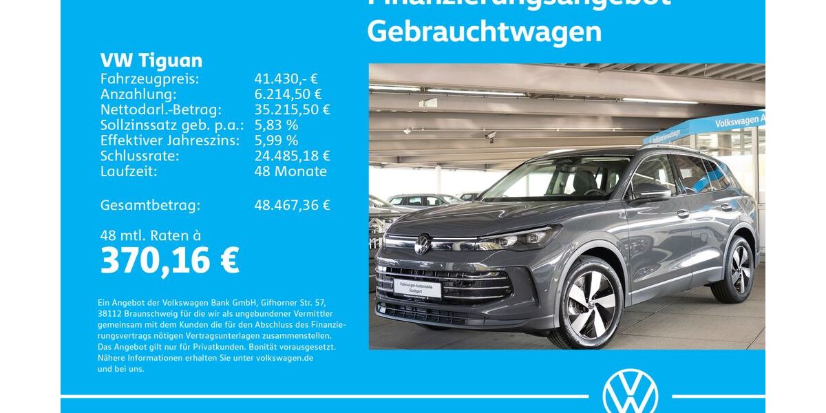 VW Tiguan 1.505 km 41.430 &euro; Stuttgart-Wangen 70188