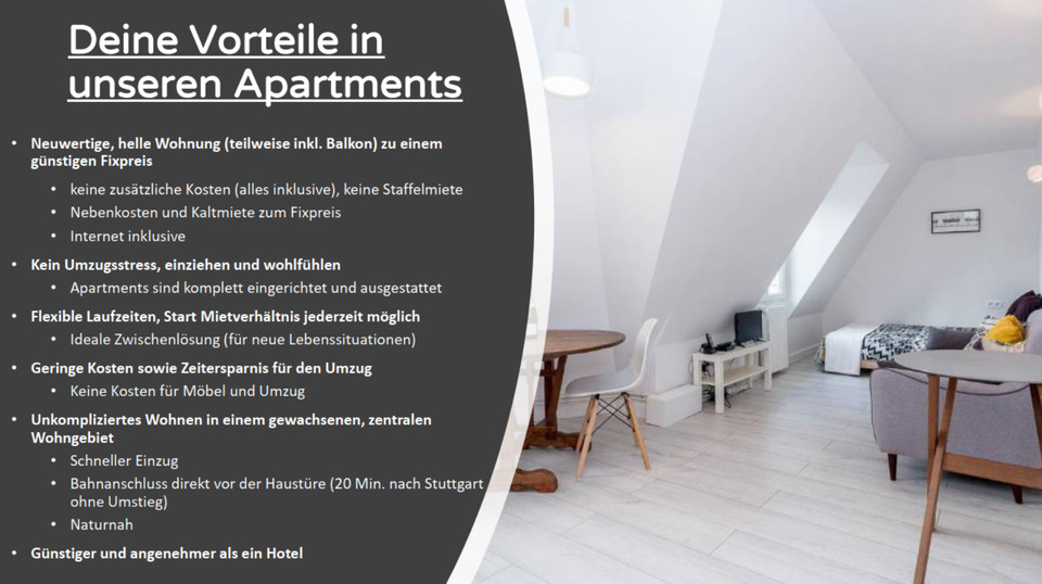 Etagenwohnung Urbach - 1 Zimmer, 30 m&sup2;, 800&euro; | Angebot:25062000