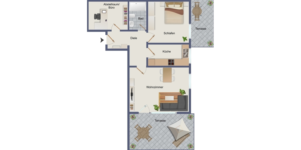 Wohnen mit Ausblick - Modernisierte 2,5-Zimmer Wohnung mit zwei Terrassen in Esslingen - 2.5 Esslingen am Neckar Oberesslingen | Angebot:27504263