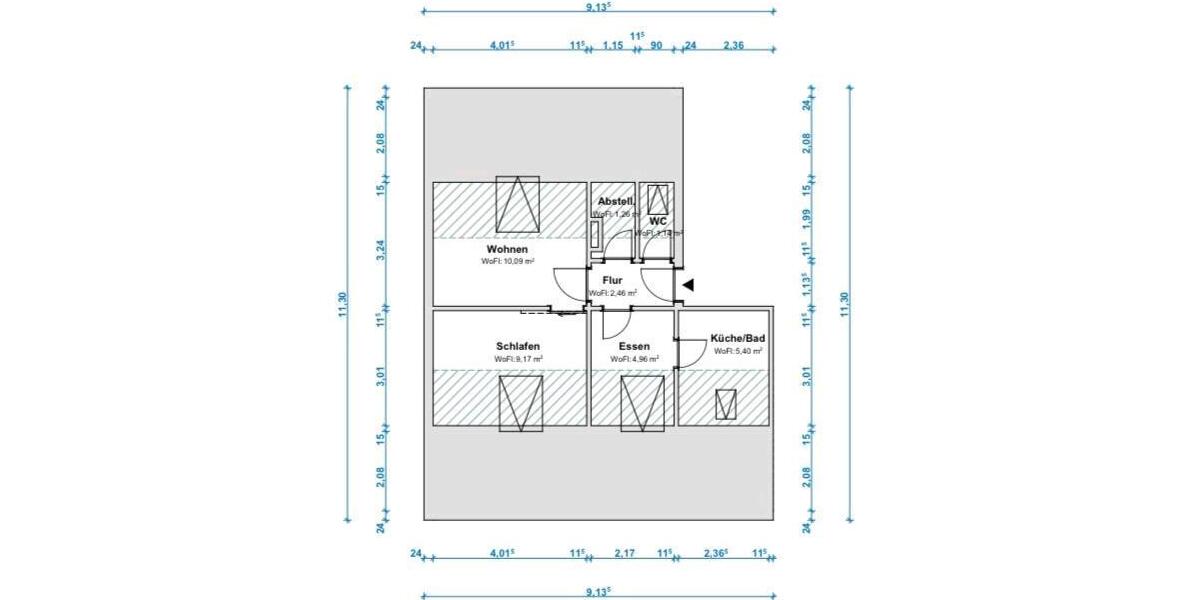 Dachgeschoßwohnung Stuttgart Feuerbach - 2.5 Zimmer, 35 m&sup2;, 161.000&euro; | Angebot:27111038