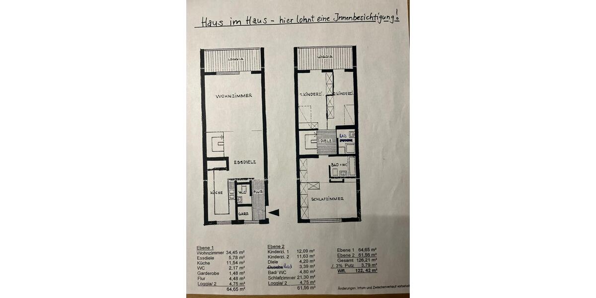 Maisonettenwohnung Weinstadt - 4.5 Zimmer, 122 m&sup2;, 399.000&euro; | Angebot:25723528