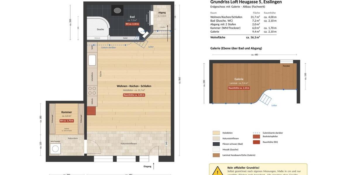 Erdgeschoßwohnung Esslingen am Neckar - 2 Zimmer, 56 m&sup2;, 750&euro; | Angebot:27595316