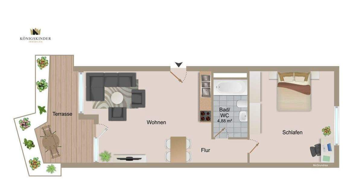 Etagenwohnung Hemmingen - 2 Zimmer, 56 m&sup2;, 175.000&euro; | Angebot:25770784