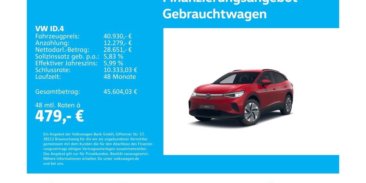 VW ID.4 1.211 km 40.930 &euro; Stuttgart-Wangen 70188