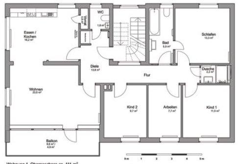 Etagenwohnung Heilbronn Horkheim - 5.5 Zimmer, 116 m&sup2;, 1.800&euro; | Angebot:27539429