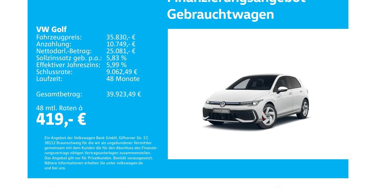VW Golf 14.989 km 35.830 &euro; Stuttgart-Wangen 70188