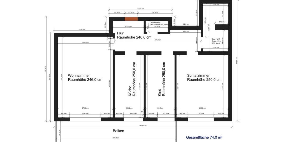 Erdgeschoßwohnung Kornwestheim - 3 Zimmer, 74 m&sup2;, 295.000&euro; | Angebot:26535279