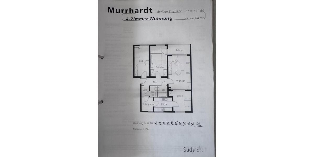 Etagenwohnung Murrhardt - 3.5 Zimmer, 89 m&sup2;, 190.000&euro; | Angebot:27120866