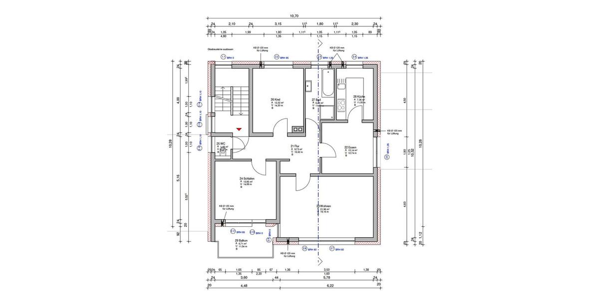 Etagenwohnung Weinstadt - 3.5 Zimmer, 87 m&sup2;, 1.250&euro; | Angebot:26526426