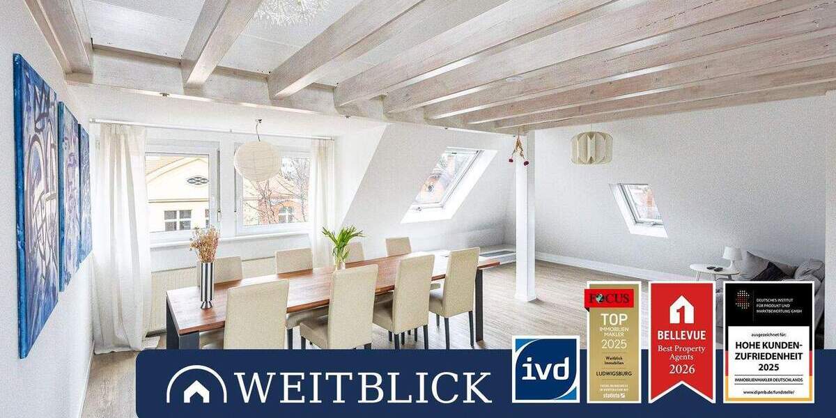 Etagenwohnung Ludwigsburg Mitte - 2 Zimmer, 51 m&sup2;, 198.000&euro; | Angebot:25698018