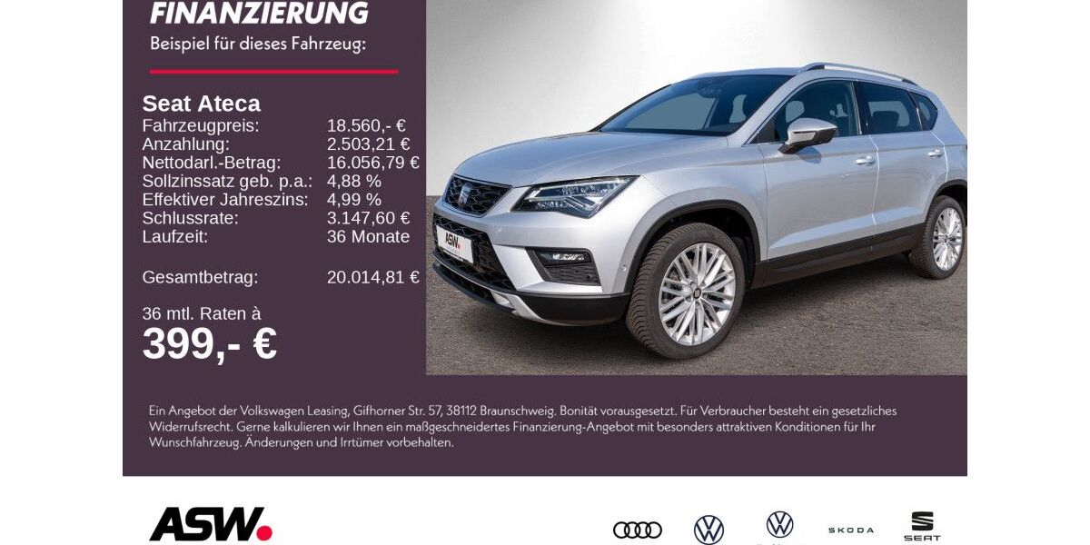 Seat Ateca 86.000 km 18.560 &euro; Weinsberg 74189