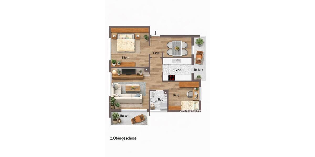 Etagenwohnung Winnenden - 3.5 Zimmer, 70 m&sup2;, 1.100&euro; | Angebot:25729095