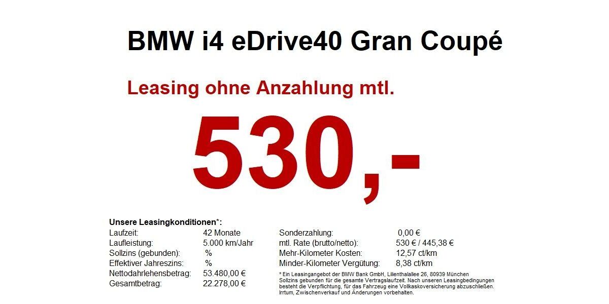 BMW i4 2.556 km 51.680 &euro; Heilbronn 74076