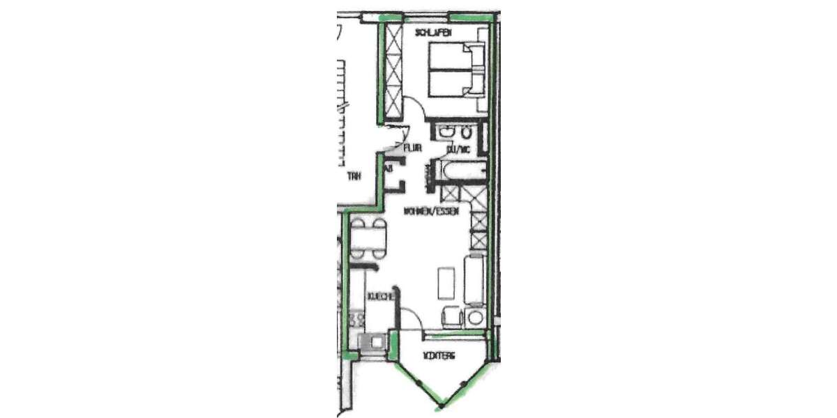 Etagenwohnung Leonberg - 2.5 Zimmer, 50 m&sup2;, 129.000&euro; | Angebot:26985489