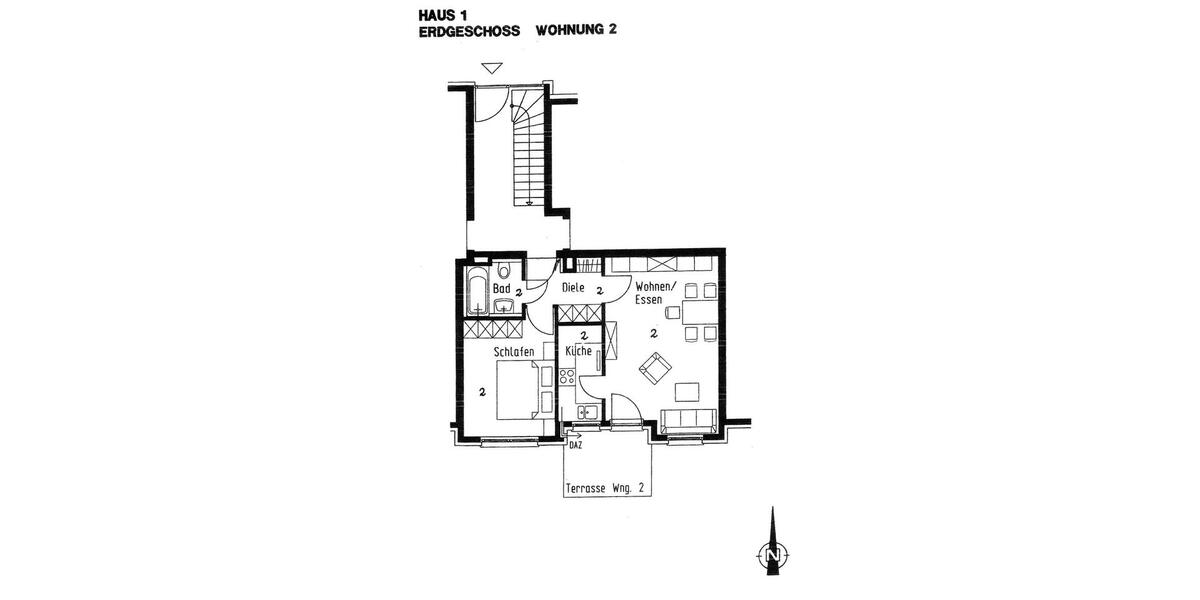 Erdgeschoßwohnung Bietigheim-Bissingen Bissingen - 2 Zimmer, 52 m&sup2;, 235.000&euro; | Angebot:27118388