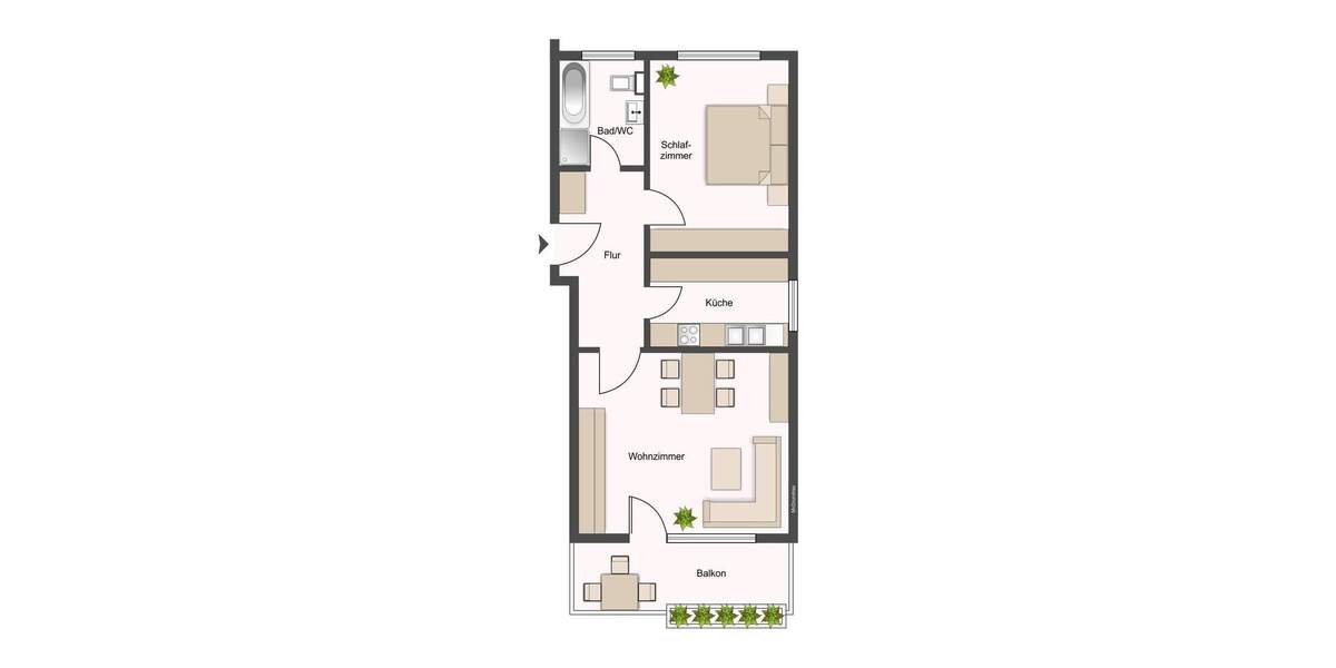 Etagenwohnung Marbach am Neckar Marbach - 2 Zimmer, 65 m&sup2;, 230.000&euro; | Angebot:25701415